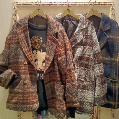 チェックジャケットコート¥4,990+tax