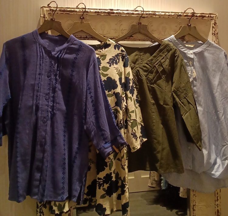 【再入荷】残暑でもさらっと！綿＆レーヨンブラウス